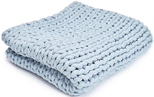 Hush Knit Dusty Blue Weighted Blanket-0