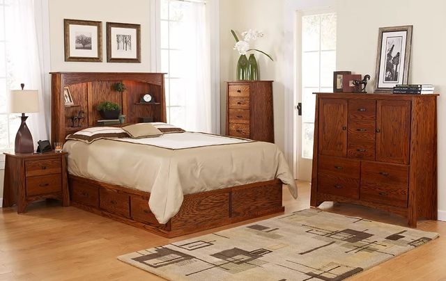 Wolfcraft Unity Queen Foundation With Bookcase Headboard Bedroom Set-0