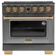 Kucht Professional KX Series 36" Titanium Stainless Steel Pro Style Dual Fuel Liquid Propane Gas Range with Kucht Horus Thermostat-0