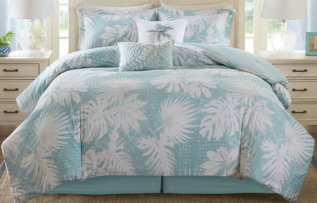 Olliix by Harbor House 5 Piece Blue King/California King Palm Grove Cotton Printed Duvet Cover Set-0