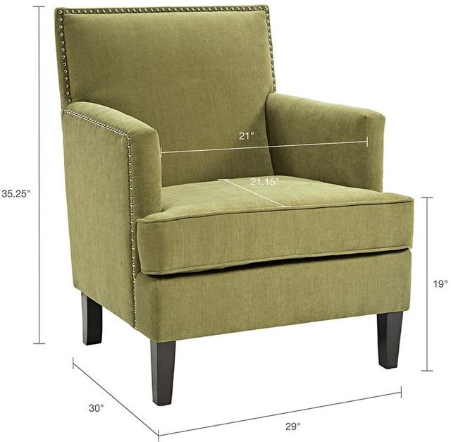 Olliix by Madison Park Green Colton Track Arm Club Chair-2