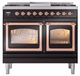 Ilve® Nostalgie II Noblesse 40'' Glossy Black Pro Style Dual Fuel Range with Copper Trim-1
