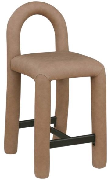 Meridian Furniture Amari Brown Vegan Leather Upholstered Counter Stool-0