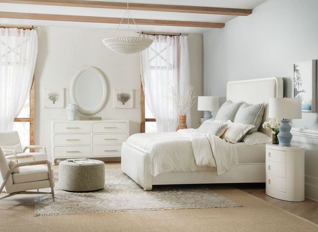 Hooker® Furniture Serenity Ashore Macrame Arctic/Sand Dollar Queen Upholstered Panel Bed-1
