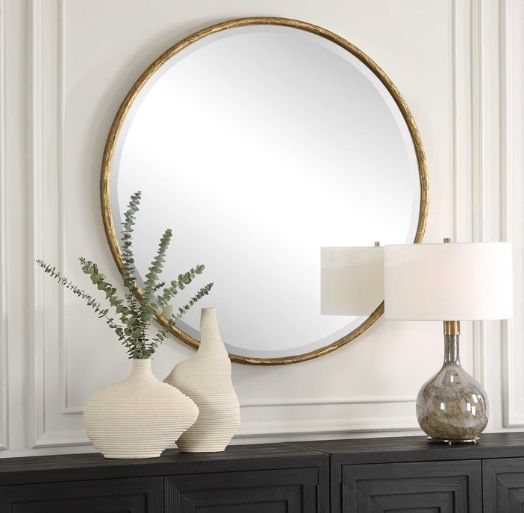 Uttermost® Sutton Aged Gold Round Mirror-1