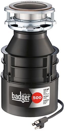 InSinkErator® Badger® 500 Plus 0.5 HP Continuous Feed Waterborne Grey Enamel Garbage Disposal-1