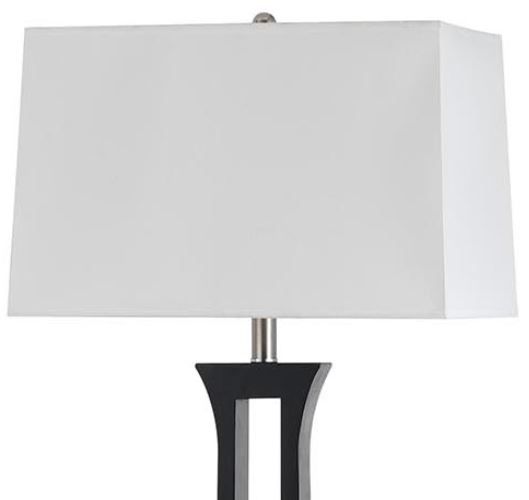 Cal® Lighting & Accessories Brushed Steel/Espresso Floor Lamp-1