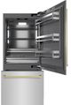 ZLINE Autograph Edition 36" 19.8 Cu. Ft. Stainless Steel Built-In Bottom Freezer Refrigerator with Graphite Gray Interior and Champagne Bronze Accents-1