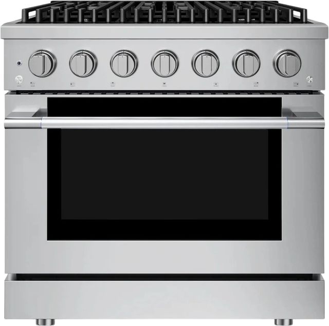 Hauslane HausPro 36" Stainless Steel Pro-Style Dual Fuel Range with Stainless Steel Knobs-0
