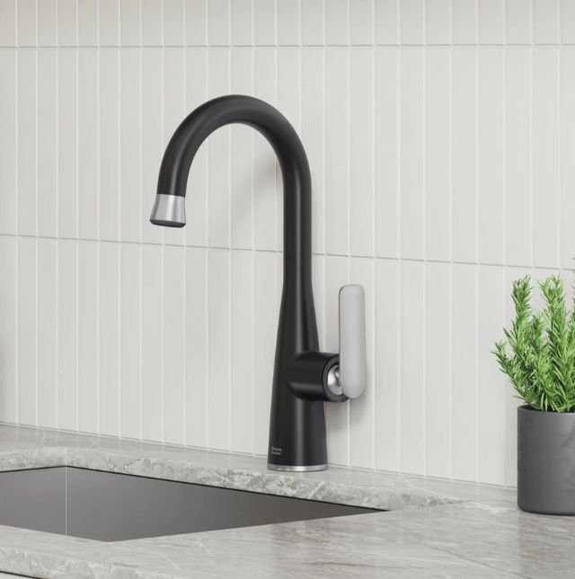 American Standard Aspirations Matte Black/Stainless Steel Pull-Down Bar Faucet-1
