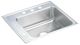 Elkay Lustertone® Classic Lustrous Satin Stainless Steel 25" x 22" x 5" Rear Center Single Bowl Drop-in Classroom ADA Sink-0
