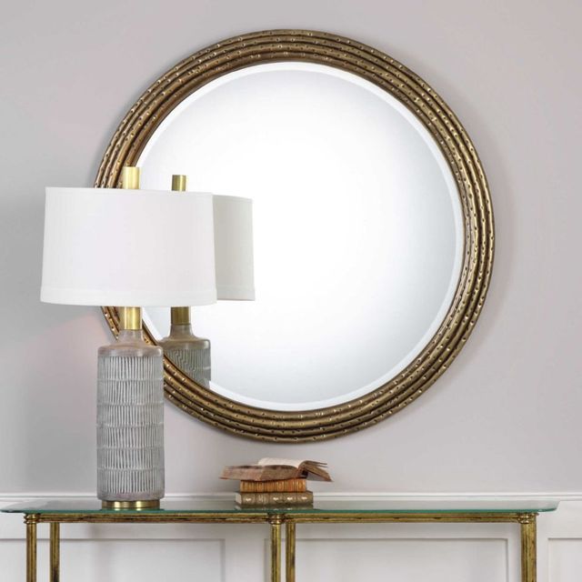 Uttermost® Spera Gold Round Mirror-1