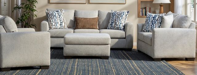 American Wholesale Furniture Finley Parchment Ottoman-1