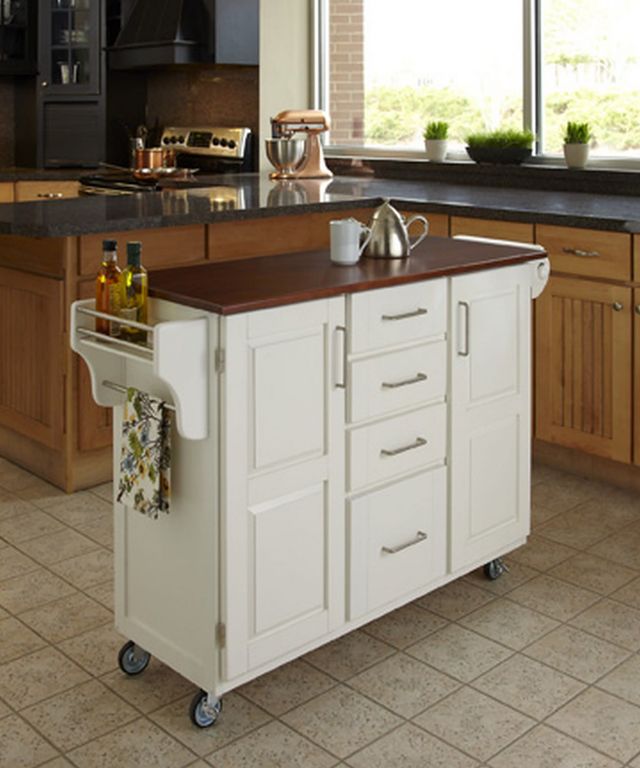 homestyles® Create-a-Cart Off-White Kitchen Cart-1