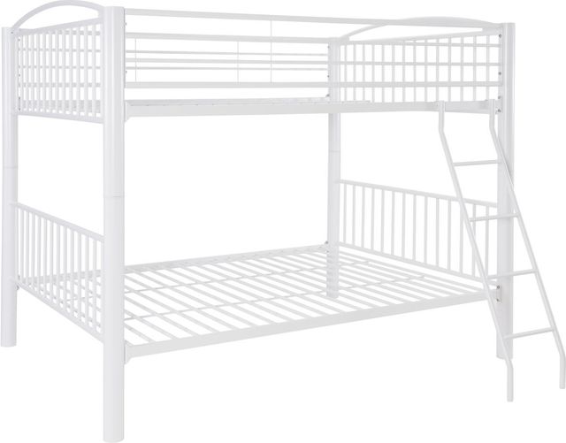 Powell® Heavy White Full/Full Metal Bunk Bed-1
