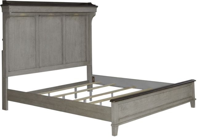 Liberty Furniture Ivy Hollow 4-Piece Dusty Taupe/Weathered Linen King Mantle Bedroom Set-2