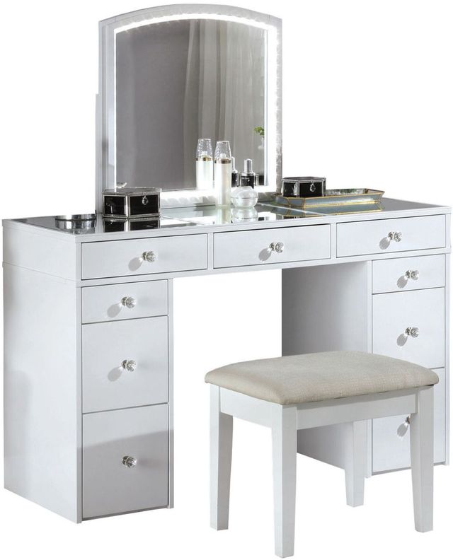 Furniture of America® Louise 2-Piece White Vanity Set-0