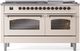 Ilve® Nostalgie II Series 60" Antique White Pro Style Dual Fuel Range-0