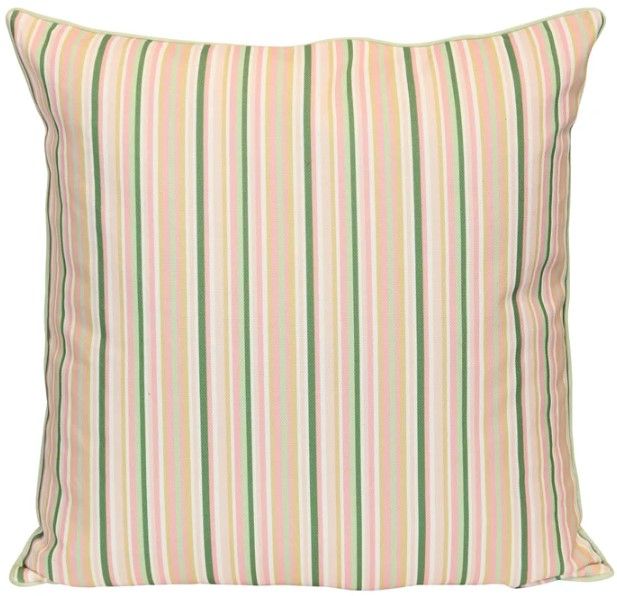 Stylecraft Tamara Day Beige 24" Designer Pillow with Green Stripes-0