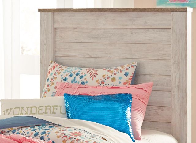 Signature Design by Ashley® Willowton 2-Piece Whitewash Twin Panel Headboard Set-1