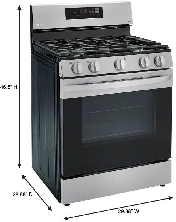 LG 30" Stainless Steel Freestanding Gas Range-2