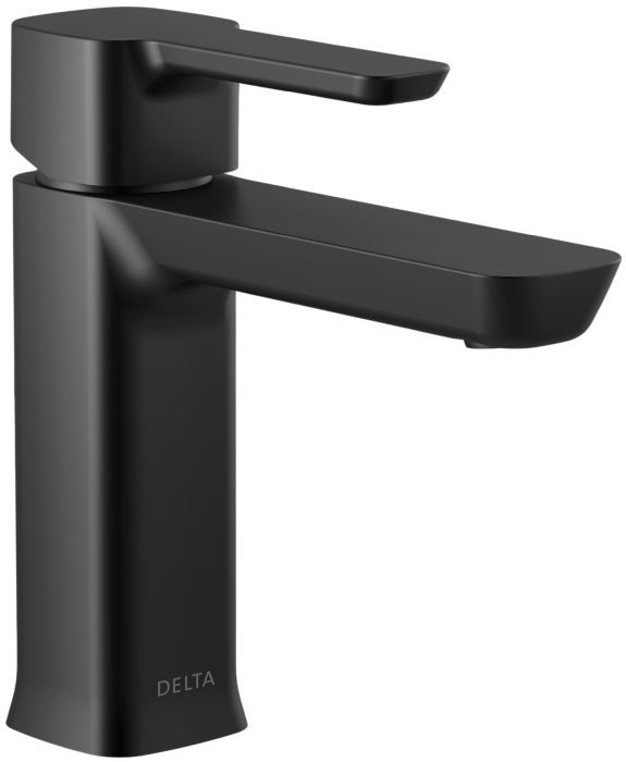 Delta Modern Matte Black 6" Single Handle Project-Pack Bathroom Faucet with Drain-0