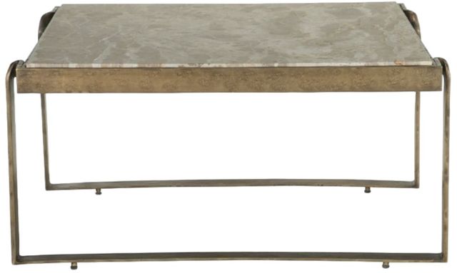 Home Trends & Design Argos Beige Coffee Table with Antique Brass Base-2
