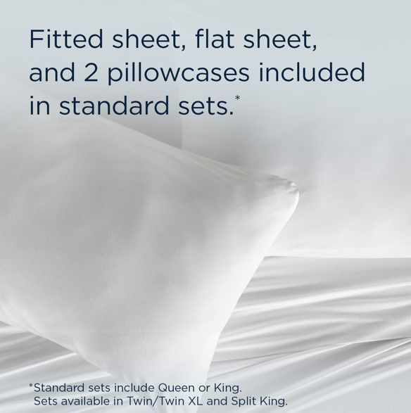 Tempur-Pedic® 4-Piece White Rayon Full Sheet Set-4