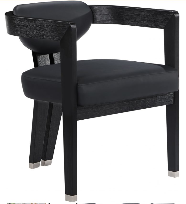 Meridian Furniture Carlyle Faux Leather Dining Chair - Black Finish Meridian Furniture Carlyle Faux Leather Dining Chair - Black Finish