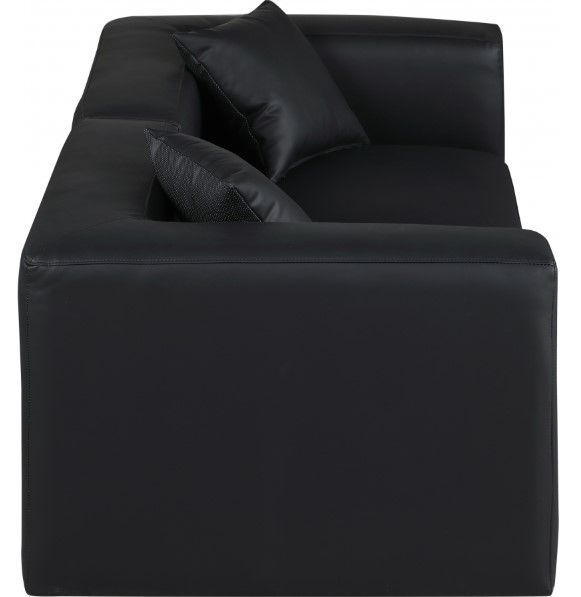 Meridian Furniture Cube 2-Piece Black Vegan Leather Modular Sofa-3