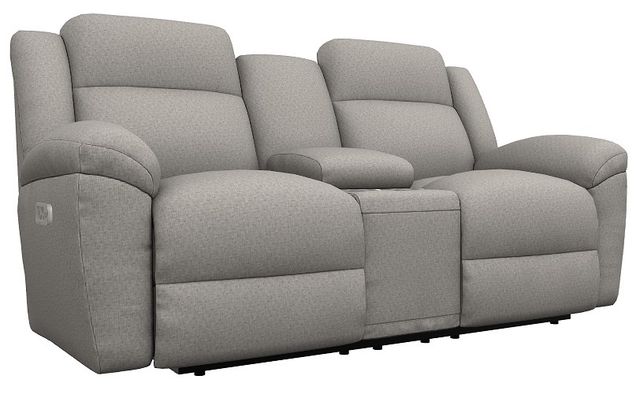 La-Z-Boy® Joel Stone Power Reclining Loveseat with Console, Headrest, and Lumbar-0