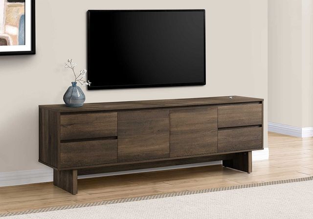 Monarch Specialties Inc. Dark Brown Wood-Look TV Stand with Storage-1