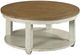 Hammary® Chambers Medium Brown Round Coffee Table with Chalk White Base-0
