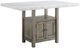 Steve Silver Co. Grayson White Marble Top Counter Table with Driftwood Base-0
