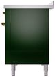 Ilve® Nostalgie II Noblesse 48'' Emerald Green Pro Style Induction Range with Brass Trim-3