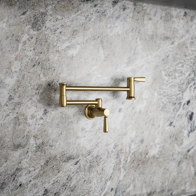 KOHLER® Vibrant Brushed Moderne Brass Wall-Mount Pot Filler-1