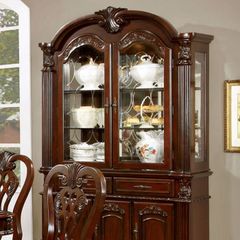 Furniture of America® Elana Brown Cherry Hutch and Buffet Set