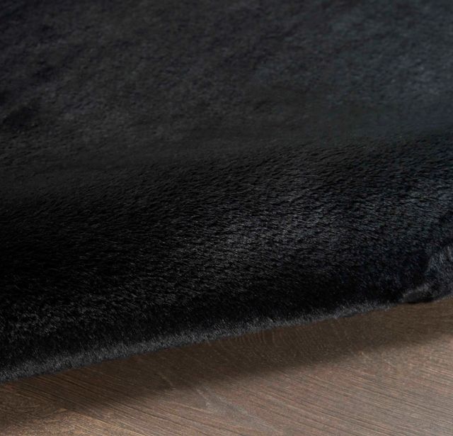 Nourison Home™ Soft Plush Rabbit Fur SFF01 Black 5'x7' Area Rug-3