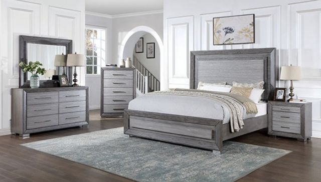 Furniture of America® Raiden 4-Piece Gray Queen Bedroom Set-2