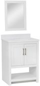 Linon Barkley 5-Piece White 25" Sink Vanity Mirror Floor Cabinet Set-3