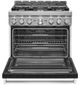 KitchenAid® 36" Imperial Black Smart Pro Style Gas Range-1