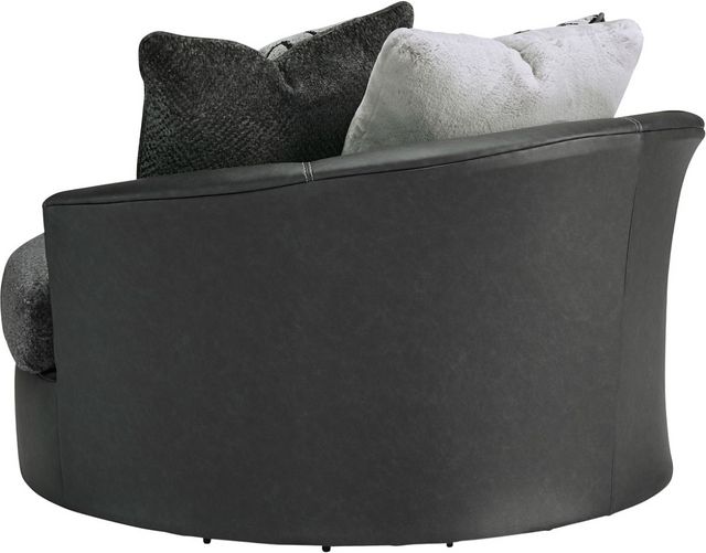 Benchcraft® Brixley Graphite Oversized Swivel Accent Chair-3