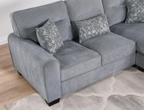 Milton Greens Stars 2-Piece Light Gray Fabric Cushioned Arm Sectional-3
