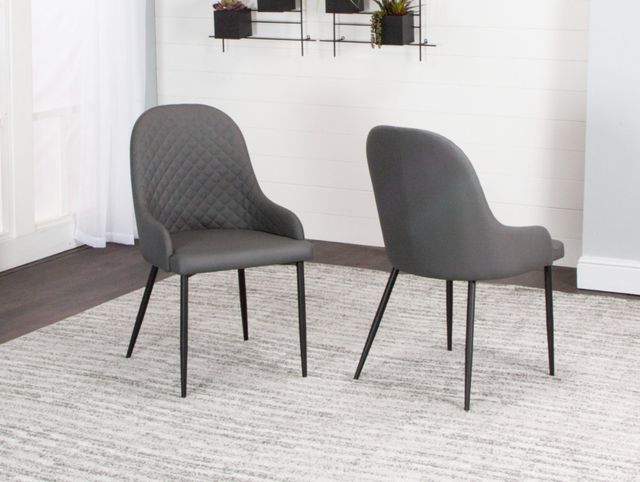 Cramco Targa Charcoal Gray/Matte Black Dining Side Chair-1