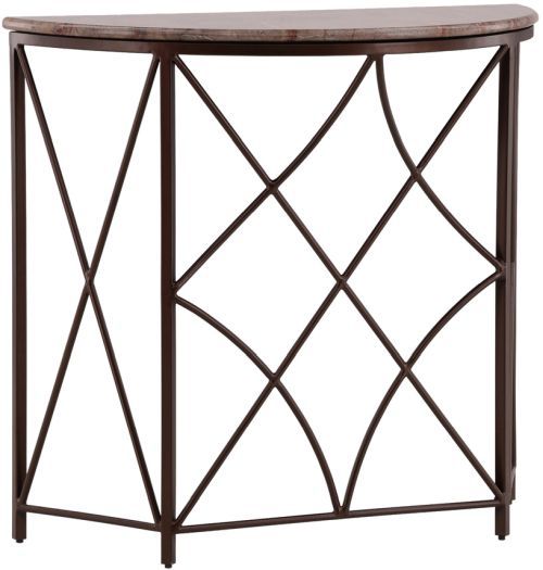 Furniture Classics Madaline Marble Top Console Table with Iron Base-0
