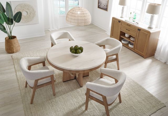 Parker House® Escape Natural Round Dining Table with Glazed Natural Oak Base-1