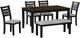 Elements International Brooks 6-Piece Black/Gray/Medium Brown Dining Set-0