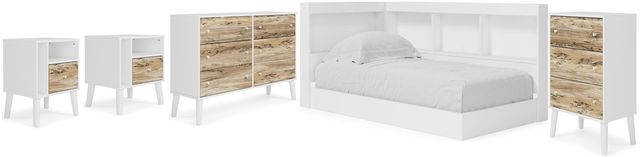 Signature Design by Ashley® Piperton 5-Piece Brown/White Full Bookcase Storage Bed Set-0