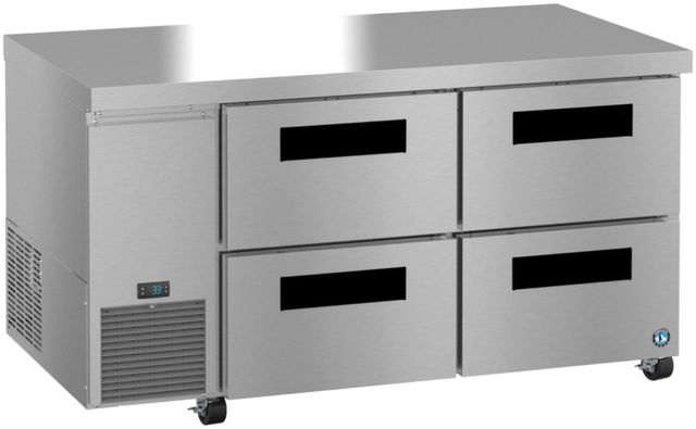 Hoshizaki Steelheart® 60" 17.22 Cu. Ft. Stainless Steel Two Section Undercounter Side Mount Refrigerator with Stainless Drawers-1