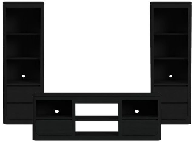 Elements International Rosalie 3-Piece Black Entertainment Unit with 82" TV Console-0
